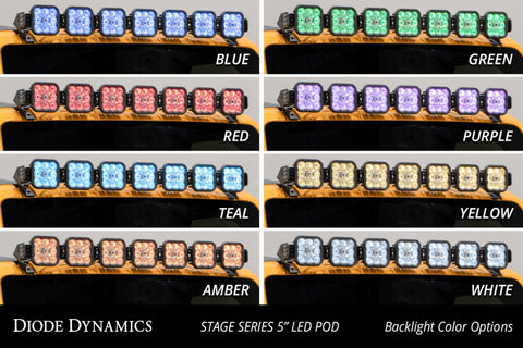 Diode Dynamics Bronco SS5 Sport CrossLink Windshield - Yellow Combo Lightbar Kit - DD7233