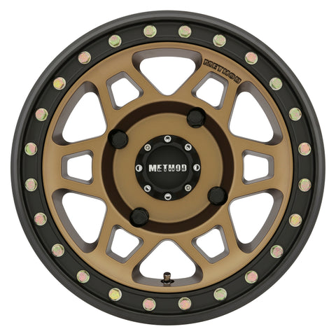 Method MR405 UTV Beadlock 15x7 5+2/38mm Offset 4x136 106mm CB Method Bronze Wheel - Matte Black Ring - MR40557047952B