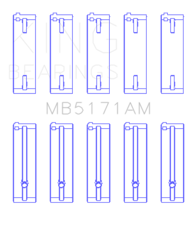 King Engine Bearings Mazda FS-DE L4/FP L4/FS L4  DOHC 16 Valve  (Size +0.75) Main Bearing Set - MB5171AM0.75