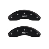 MGP 4 Caliper Covers Engraved Front & Rear Chevy racing Red finish silver ch - 14231SBRCRD