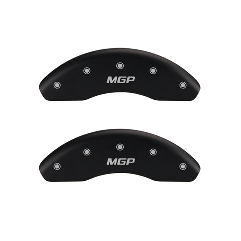 MGP 4 Caliper Covers Engraved Front & Rear Chevy racing Red finish silver ch - 14231SBRCRD