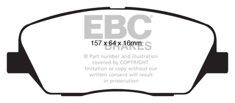 EBC 08-11 Kia Borrego 3.8 Redstuff Front Brake Pads - DP31844C