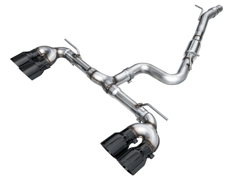 AWE Tuning MK8 Volkswagen Golf R 3in Track Edition Quad Exhaust - Diamond Black Tips - 3020-43658