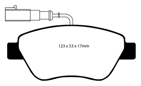 EBC 10-11 Fiat 500 1.4 (Bosch Calipers) Redstuff Front Brake Pads - DP31384C