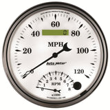 AutoMeter Gauge Tach/Speedo 5in. 120MPH & 8K RPM Elec. Program Old Tyme White II - 1290