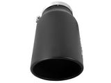 aFe POWER MACH Force-Xp 5in 304 Stainless Steel Exhaust Tip 5In x 7Out x15Lin Bolt-On Right-Blk - 49t50702-b15