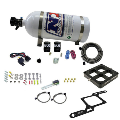 Nitrous Express Dominator Single Entry Billet Crossbar RNC Nitrous Kit (250-750HP) w/10lb Bottle - 63870-10