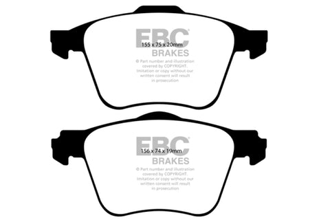EBC 03-09 Volvo XC90 2.9 Twin Turbo Yellowstuff Front Brake Pads - DP41690R