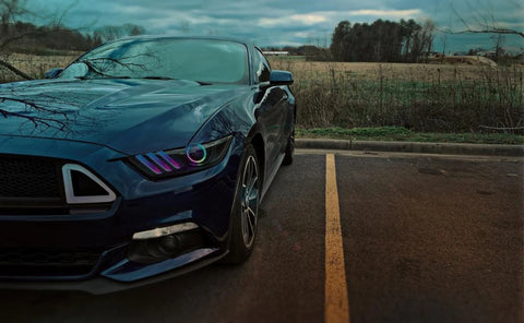 Oracle 15-17 Ford Mustang V6/GT/Shelby Dynamic DRL w/ Halo Kit - ColorSHIFT - Dynamic - 1335-332