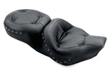 Mustang 97-07 Harley Rd King, 06-07 Str Glide, 00-05 Eagle Tour 1PC Seat w/Blk Pearl Studs - Black - 75466