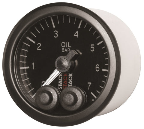 Autometer Stack 52mm 0-7 Bar M10 Male Pro-Control Oil Pressure Gauge - Black - ST3501