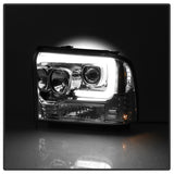Spyder 05-07 Ford F250/350/450 SD Ver 2 Proj Headlights - Light Bar DRL - Black PRO-YD-FS05V2-LB-C - 5084682