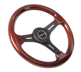 NRG Classic Wood Grain Steering Wheel (330mm) Wood Grain w/Matte Black 3-Spoke Center - ST-015-1BK