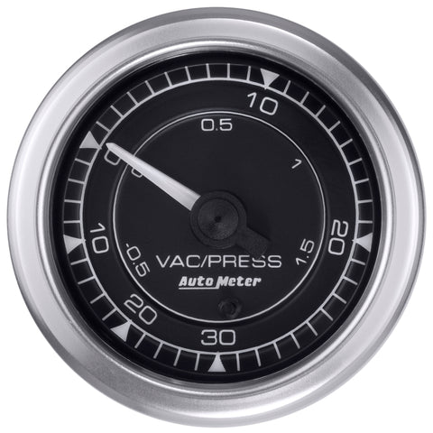 Autometer Chrono 2-1/16in 30INHG-30PSI Vacuum/Boost Gauge - 8159