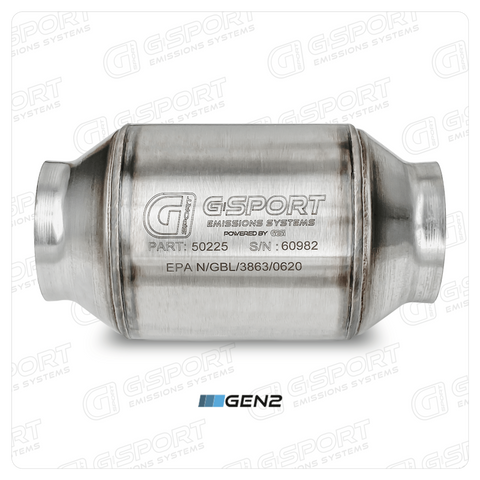 GESI G-Sport 400 CPSI GEN 2 EPA Compliant 2.5in Inlet/Outlet Catalytic Converter-4in x 4in-350-500HP - 50225