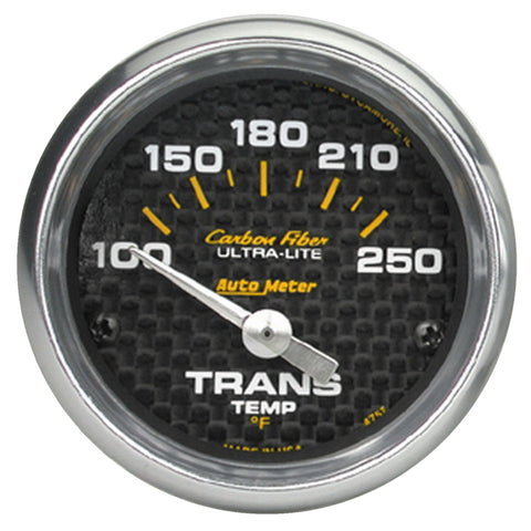 Autometer Carbon Fiber 52mm 100-250 Deg F Electronic Trans Temperature Gauge - 4757