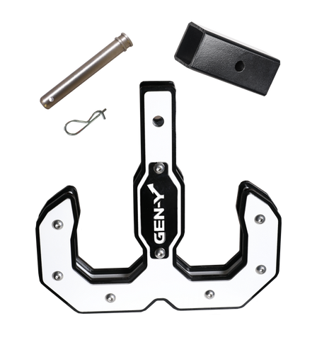 Gen-Y Hulk 2.0 16K Tow Hook 2in Shank w/GH-009 Reducer Sleeve/GH-099 Pin/GH-011 Clip - Black/White - GH-0071-W