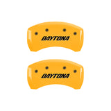 MGP 4 Caliper Covers Engraved Front & Rear Daytona Yellow Finish Black Char 2006 Dodge Charger - 12001SDAYYL