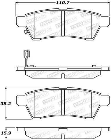 StopTech 05-18 Nissan Frontier Street Performance Rear Brake Pads - 308.11000