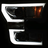 ANZO 2015-2017 Ford F-150 Projector Headlights w/ Plank Style Switchback Chrome w/ Amber - 111358