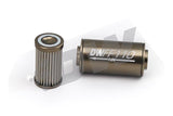 DeatschWerks Stainless Steel 10AN 10 Micron Universal Inline Fuel Filter Housing Kit (110mm) - 8-03-110-010K