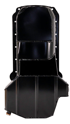 Moroso 80-85 Chevrolet SBC (w/Passenger Side Dipstick) Wet Sump 5.5qt 7.5in Steel Oil Pan - Black - 20179