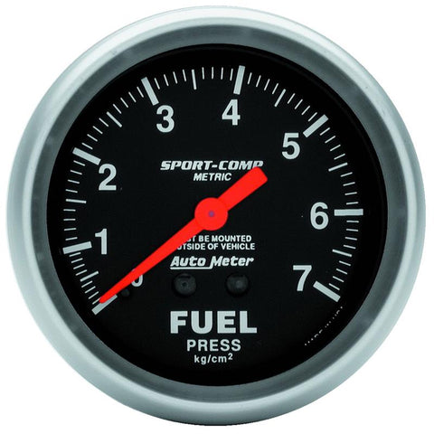 Autometer Sport-Comp 2 5/8in 0-7 Kg/Cm2 Mechanical Fuel Pressure Gauge - 3412-J