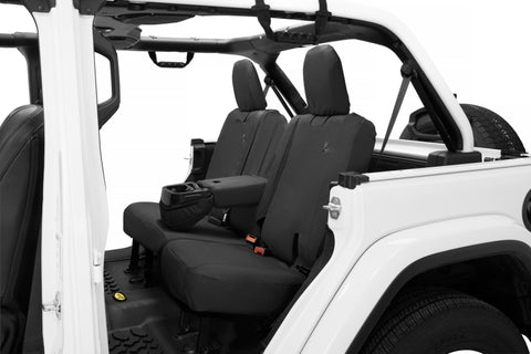 Bestop 18-23 Jeep Wrangler JL 4-Door Exc. 4Xe Rear W/ Fold Down Arm Rest Seat Covers (Black Diamond) - 29291-35