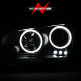 ANZO 2006-2010 Dodge Charger Projector Headlights w/ Halo Chrome (CCFL) - 121218