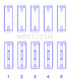 King Mitsubishi 2007+ 4B11T Turbo EVO X (Size +0.25mm) Crankshaft Main Bearing Set - MB5722SM0.25