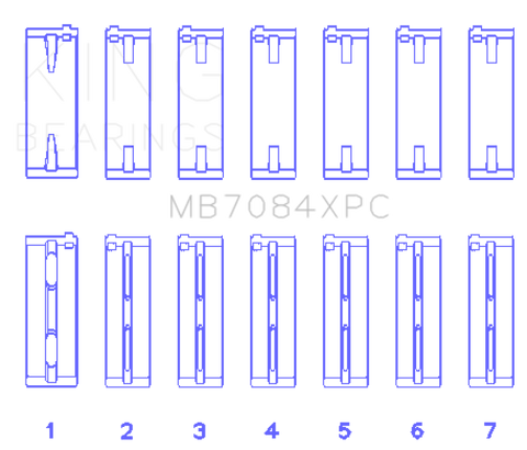 King Toyota 2JZGE/2JZGTE 24V 3.0L (Size STD) pMaxKote Performance Main Bearing Set - MB7084XPC