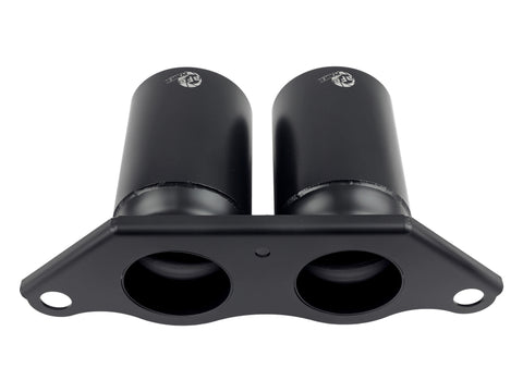 aFe Power Mach Force Xp 4in 304 SS Bolt-On Exhaust Tips Satin Black 14-19 Porsche 911 GT3 3.8L/4.0L - 49C36435-B