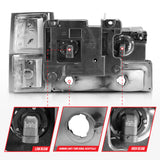 ANZO 88-98 Chevrolet C1500 Crystal Headlights Chrome w/ Signal and Side Marker Lights - 111506
