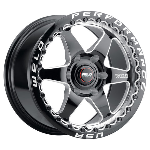 Weld S904 15x12 Ventura Beadlock 5x114.3 ET28 BS7.6 Gloss BLK MIL DIA 78.1 - S904B2067P28
