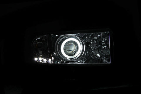 ANZO 1994-2001 Dodge Ram Projector Headlights w/ Halo Chrome - 111056