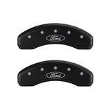MGP 4 Caliper Covers Engraved Front & Rear Oval logo/Ford Red finish silver ch - 10090SFRDRD