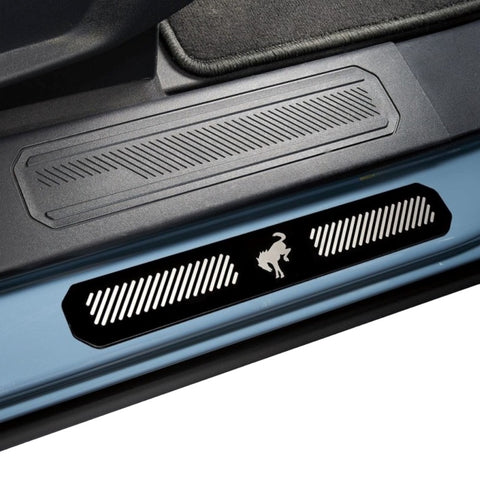 Putco 21-23 Ford Bronco w/Bronco Etching (4pcs) Black Platinum Door Sills - 95177BPFD