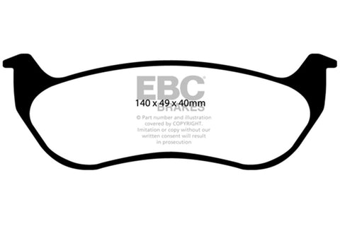 EBC 07-11 Ford Explorer Sport Trac 4.0 Yellowstuff Rear Brake Pads - DP41673R