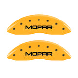 MGP 4 Caliper Covers Engraved Front & Rear Mopar Yellow Finish Black Char 2005 Chrysler Crossfire - 32010SMOPYL