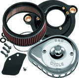 S&S Cycle 2017+ M8 Models Stealth Air Cleaner Kit w/ Chrome Mini Teardrop Cover - 170-0435C