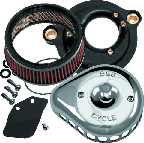 S&S Cycle 2017+ M8 Models Stealth Air Cleaner Kit w/ Chrome Mini Teardrop Cover - 170-0435C