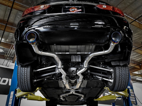 aFe Takeda 2.5in 304 SS Cat-Back Exhaust System w/ Blue Flame Tips 16-18 Infiniti Q50 V6-3.0L (tt) - 49-36132NM-L