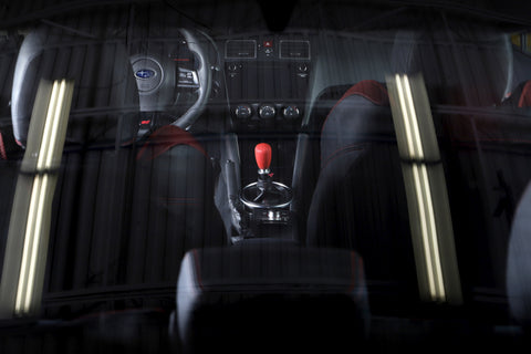GrimmSpeed Shift Knob Stainless Steel - Subaru 5 Speed and 6 Speed Manual Transmission - Red - 380000
