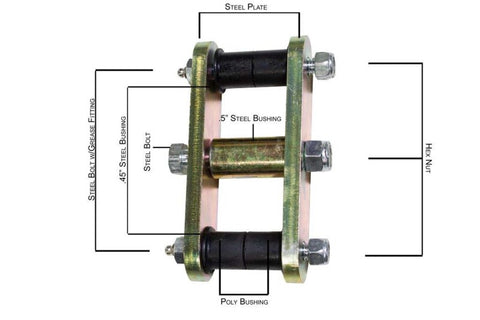 Fishbone Offroad 46-75 Jeep CJ-5 Front or Rear Greaseable Shackles - FB27222