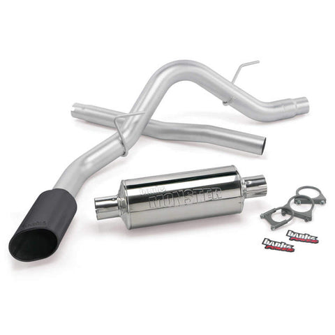 Banks Power 11-14 Ford 6.2L F-150 Raptor ECSB/CCSB Monster Exh Sys - SS Single Exh w/ Black Tip - 48755-B