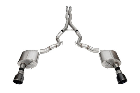 Corsa 24+ Frd MustangGT Conv Xtreme Cat-Back Ex.Sys 3.0in Dual Rear Ex w/4.5in Blk PVD ProSeries Tip - 21270BLK