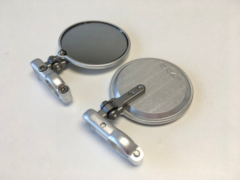 CRG Hindsight Folding 3 in. Round Bar-End Mirror Right - Silver - HSLS-201-R