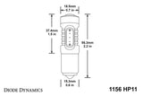 Diode Dynamics 1156 LED Bulb HP11 LED - Red (Single) - DD0002S