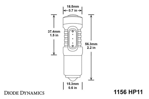 Diode Dynamics 1156 LED Bulb HP11 LED - Red Four - DD0002Q