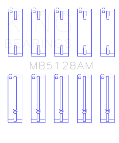 King Engine Bearings Isuzu 4Xe1/4Xf1/4Xc1T (Size +0.75mm) Main Bearing Set - MB5128AM0.75